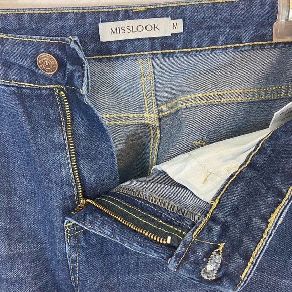 Misslook Women's Sunflower Floral Jeans Straight Leg Size M (30 x 30) NWT - Picture 8 of 10